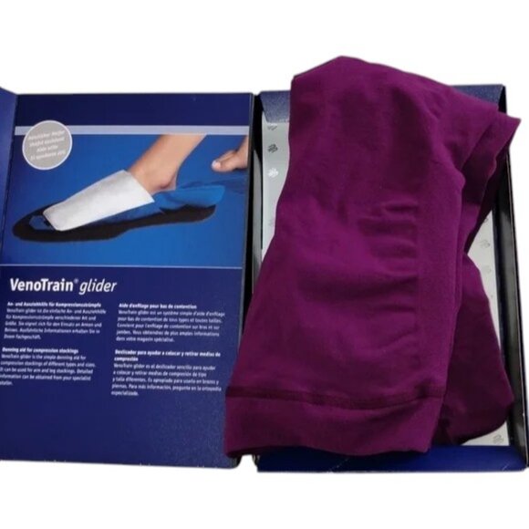Bauerfeind purple VenoTrain micro medical compression stockings - Picture 3 of 4